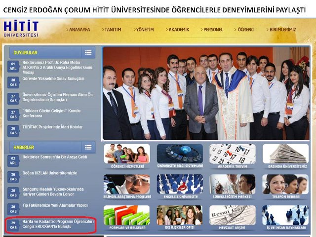 Çorum Hitit Üniversitesi Web Sayfası